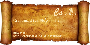 Csizmadia Mária névjegykártya