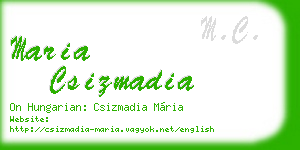 maria csizmadia business card